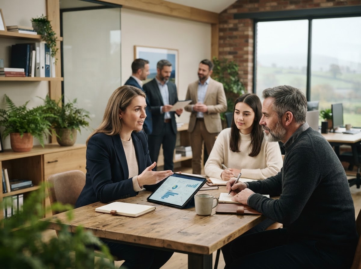 Ballygarvey team reviewing data-driven capital strategy on screen